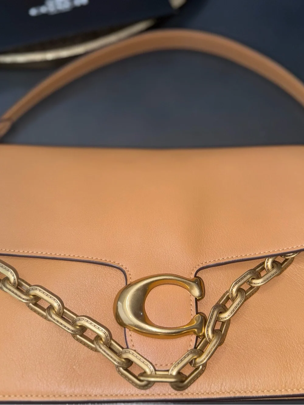 Coach Brown Leather Shoulder Bag with Gold Hardware - Picture 13 of 15